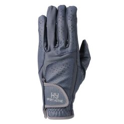 Hy Sport Active Riding Gloves - Navy/Pencil Point Grey - Large