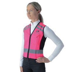 HyVIZ Waistcoat - Please Pass Wide & Slow by Hy Equestrian  - Pink/Black - Medium