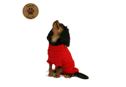Red Cable Knit Jumper L