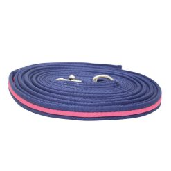Hy Soft Webbing Lunge Rein - Navy/Raspberry - 25"