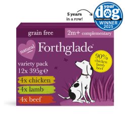 Forthglade JUST 90% Adult Variety Pack Grain Free, 395G 12 PK (4xChicken, 4xLamb, 4xBeef)