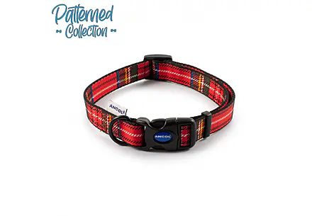 Tartan Collar Red 30-50cm Size 2-5