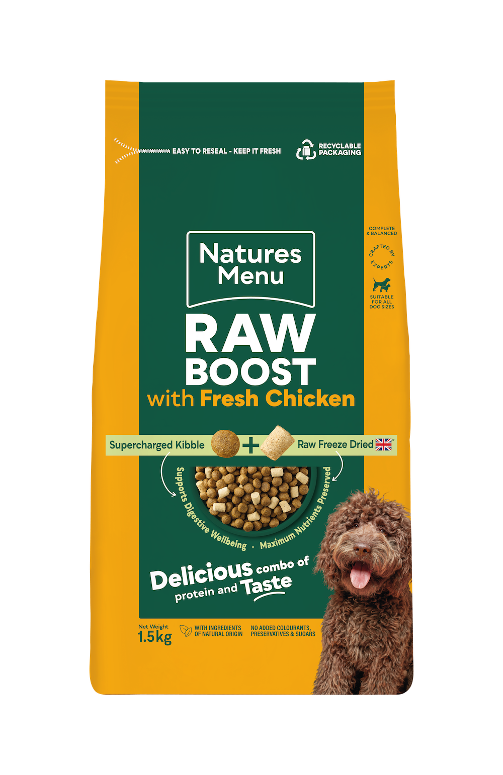 Natures Menu Raw Boost Chicken Dog Kibble 1.5 kg (GRAIN)