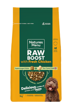 Natures Menu Raw Boost Chicken Dog Kibble 3kg (GRAIN)
