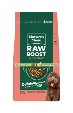 Natures Menu Raw Boost Beef Dog Kibble 1.5 kg (Grain)