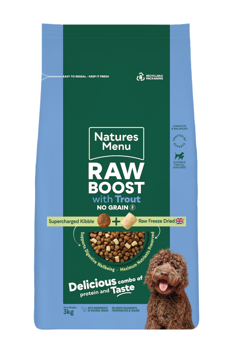 Buy Natures Menu Raw Boost Trout + Fish Dog Kibble 3kg (No GRAIN ...