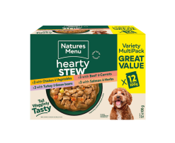 Natures Menu Stews Multipack Dog Wet Pouches 12x100g (Chicken,Turkey, Beef & Salmon)