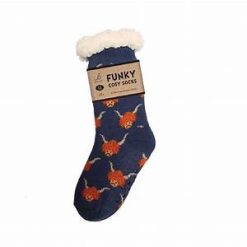 BARTLEBY? FUNKY COSY SOCK 4-8 HIGHLAND COW