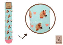 BARTLEBY? FUNKY WELLY SOCK CHILD 9-12 HORSE BLUE