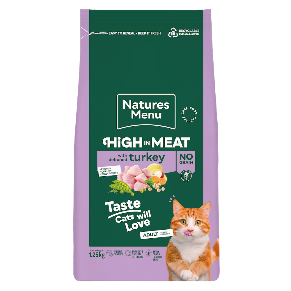 Natures Menu Cat High in Meat Turkey Kibble 1.25kg