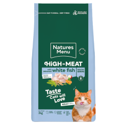Natures Menu Cat High in Meat White Fish Kibble 3kg