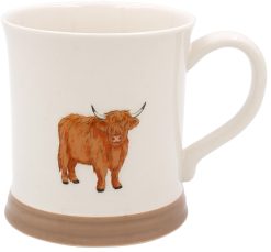 Embossed Highland Cow Mug, 13cm