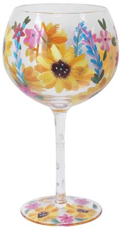 Gin Glass Sunflowers, 12cm