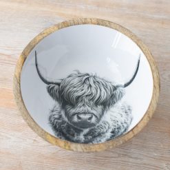 Highland Cow Enamel Bowl , 23cm