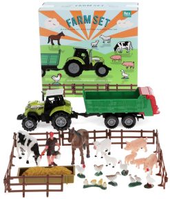12pce Farm play Set & Tractor, 20.2cm