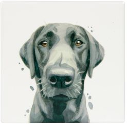 Black Labrador Coaster, 10cm