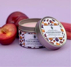 Black Plum & Rhubarb Scented Tin Candle, 100ml