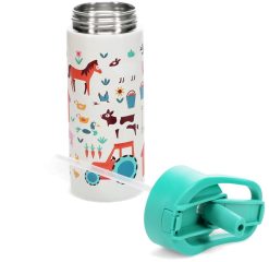 Farmyard Stainless steel bottle push button lid 500ml