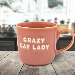 Pink Crazy Cat Lady Mug, 14cm