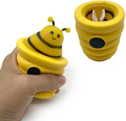 Squeezy Bee & Beehive Pop Out, 6cm