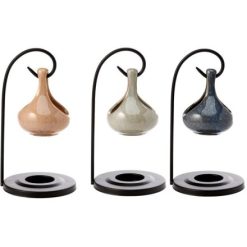 Eden Teardrop Shape Hanging Oil Burner With Stand, 19cm 3A