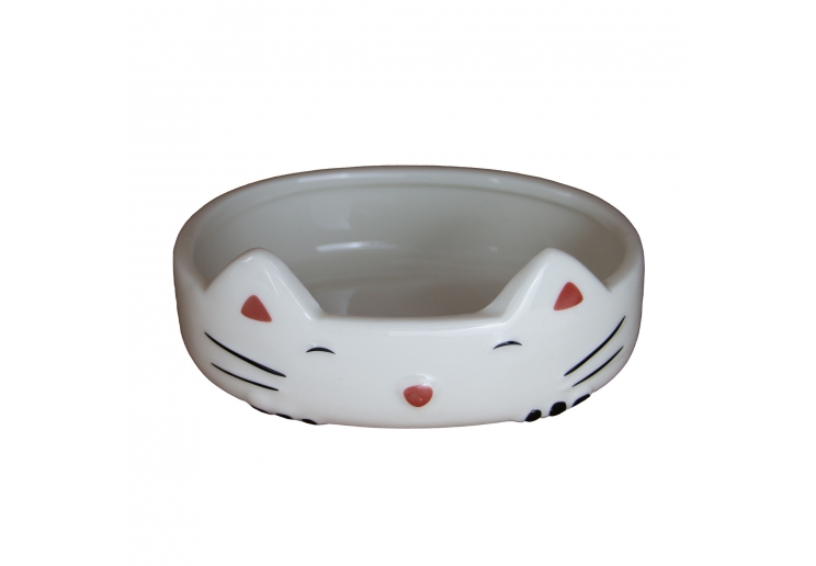 Raised Cat Ear Dish White