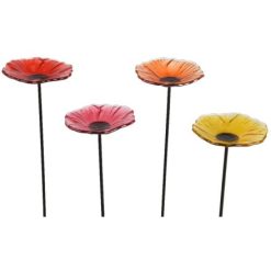 4/A Glass Garden Flower Stakes, 31cm