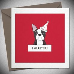I Woof You Frenchie Greetings Card, 15cm