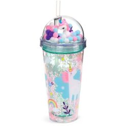 Unicorn Magic Double Walled Cup & Straw with Charms