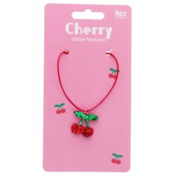 Cherry Glitter Necklace , 42cm