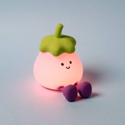 Foodiemals Eggplant LED Night Light & Phone Stand, 13cm