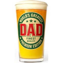 Worlds Greatest Dad Beer Glass, 1 pint / 570ml