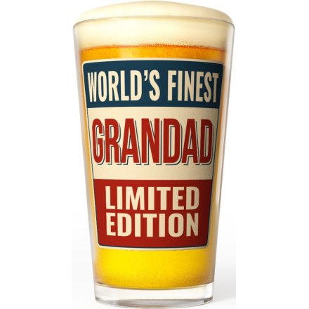 Worlds Finest Grandad Beer Glass, 1 pint / 570ml