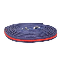 Hy Equestrian Soft Webbing Lunge Rein - NAVY/RED