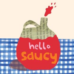 Hello Saucy Greetings Card, 15cm