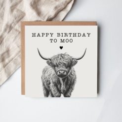 Happy Birthday To Moo Card, 15cm