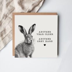 Grey Hare Greeting Card, 15cm