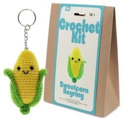 Crochet Keyring Kit Sweetcorn, 13.5cm