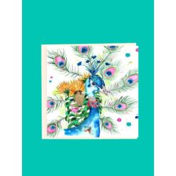 Penelope the Peacock Foiled Greeting Card, 15cm