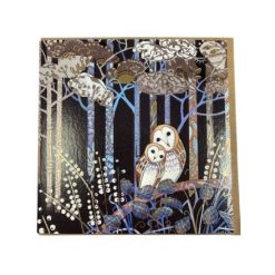 Owls on Branch Foiled Greeting Card, 15cm