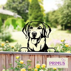 Metal Labrador Retriever Peeking Dog Silhouette