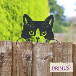 Metal Cat Peeking Silhouette