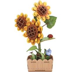 Wood Crafted Sunflower Deco, 22cm