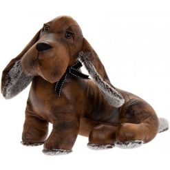 Sitting Faux Leather Dachshund  Doorstop