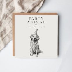 Party Animal Have A Woofly Day Greeting Card, 15cm