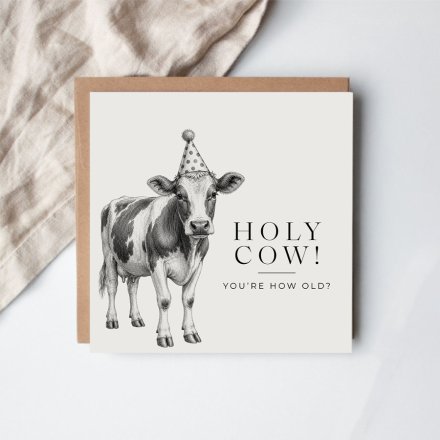 Holy Cow Greeting Card, 15cm