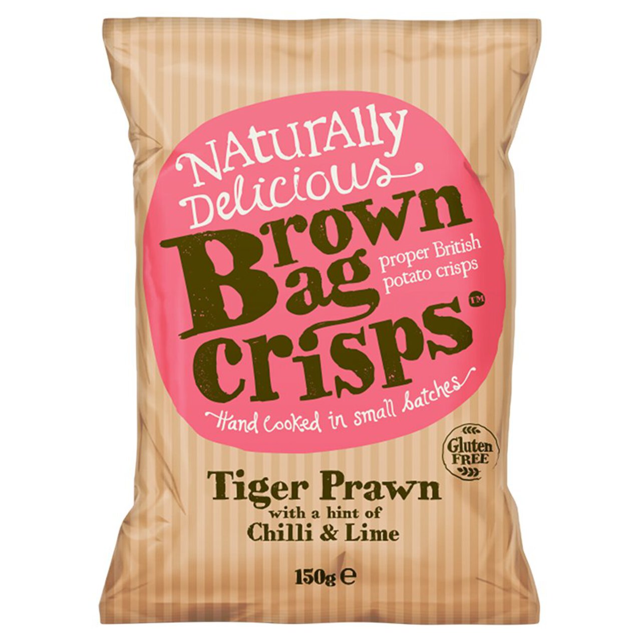 Brown Bag Crisps - TIGER PRAWN CHILLI AND LIME 150g