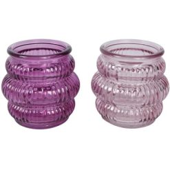 Purple Ripple T-Light Holders 8cm