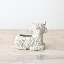 Laying Down Highland Cow Planter, 14.7cm