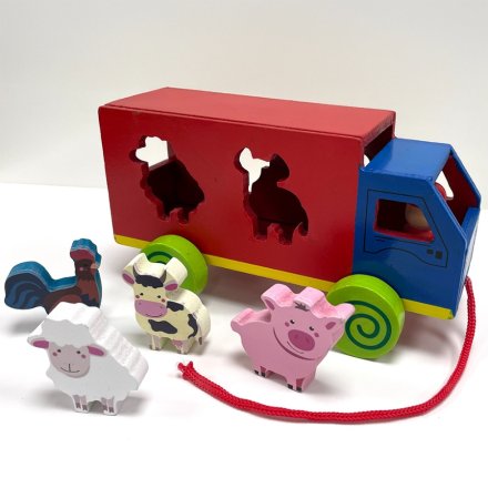 Retro Farm Pull Along Truck, 20cm